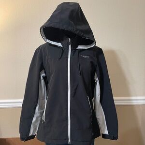 Dickies Black and White Insulated Hooded Storm Jacket - Large (12/14)